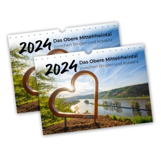 2x Wandkalender Oberes Mittelrheintal zum Sonderpreis - Bildkalender 2024 - A4 quer spiralgebunden