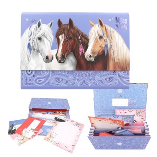 Miss Melody Pferde Briefpapier + 18 Umschläge in Fächermappe BANDANA für Mädchen