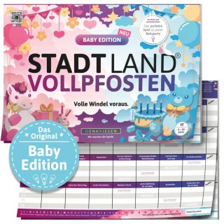 DENKRIESEN - Stadt Land Vollpfosten - BABY EDITION - Volle Windel voraus - A4