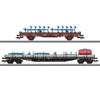 Märklin H0 MHI - 46405 2er Rungenwagen-Set mit landwirtschaftliche Geräten DB - verbindliche Vorbestellung