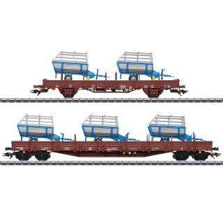 Märklin H0 MHI - 46407 2er Rungenwagen-Set mit landwirtschaftliche Geräten DB - verbindliche Vorbestellung