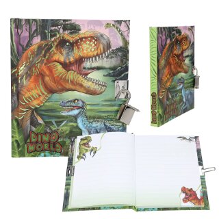 Dino World Dinosaurier-Tagebuch mit Schloss, 192 fein linierte Seiten