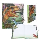Dino World Dinosaurier-Tagebuch mit Schloss, 192 fein...