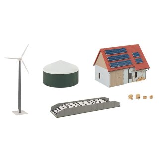 Faller H0 190037 - Aktions-Set Nachhaltige Landwirtschaft - Scheune mit Solar