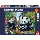 Schmidt Puzzle Puzzle Pandafamilie am Wasserfall 500 Teile