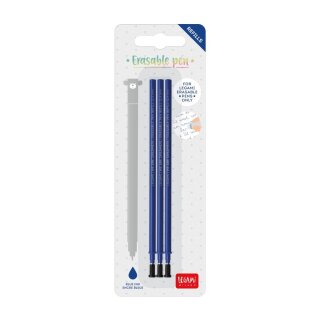 Legami 3x Ersatzmine für löschbaren Gelstift - Blau