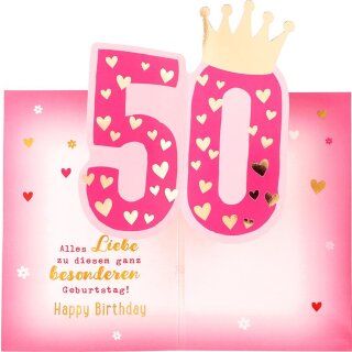 Musikkarte Jump outs - Queen of the day 50 Happy Birthday... - Motiv-Nr. 007