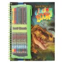 Dino World Dinosaurier-Malbuch mit 8 Buntstiften - 30...