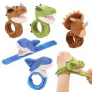 Dino World 1x Klipp Klapp-Armband Plüsch Dinosaurier...