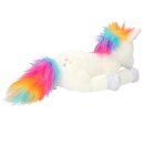 Ylvi Plüsch Einhorn liegend 30 cm - regenbogenbuntes Kuscheltier mit Glitzer