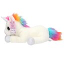 Ylvi Plüsch Einhorn liegend 30 cm - regenbogenbuntes Kuscheltier mit Glitzer