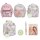 TOPModel 1x Mini Rucksack mit Schreibset Bleistift - Radierer - Notizbuch