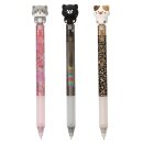 PENfection 1x Gelstift mit Katzen-Topper - mit niedlichen Tierkappen