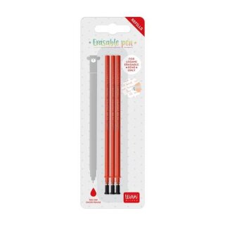 Legami 3x Ersatzmine für löschbaren Gelstift - Rot