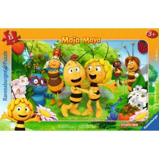 Ravensburger Kinderpuzzle - 06121 Biene Majas Welt - Rahmenpuzzle für Kinder ab 3 Jahren, mit 15 Te - i