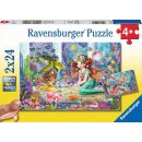 Ravensburger Puzzle 2x24Teile  Zauberhafte Meerjungfrauen 4+
