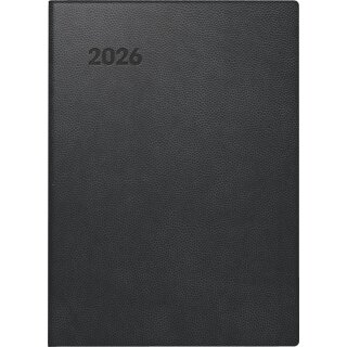 Brunnen Taschenkalender 2026 10x14cm schwarz 2 Seiten/1 Woche