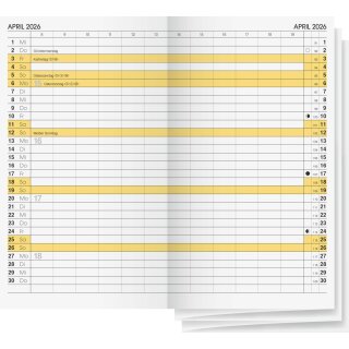 Brunnen Faltkalender 2026 9x15cm 2 Seiten/1 Monat Einlage
