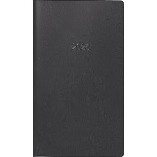 Brunnen Faltkalender 2026 9x15cm schwarz 2 Seiten/1 Monat