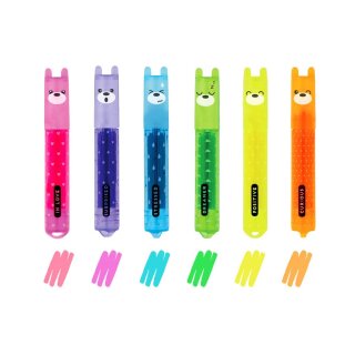 Legami Teddy Bear Set mit 6 Mini-Textmarkern - Teddys Mood