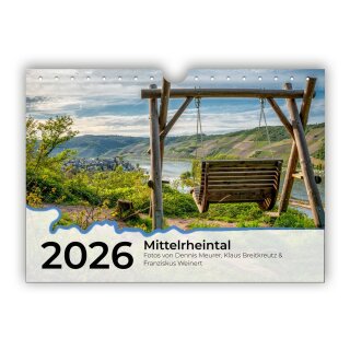 Wandkalender Mittelrheintal - deutsche Ausgabe - Mittelrhein-Bildkalender 2026 - A4 quer spiralgebunden