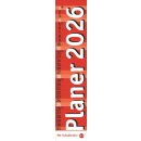 Streifenkalender 2026 Langplaner, rot  - 490 x 110 mm - 1...