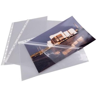 DONAU Prospekthüllen A4, 100 Stück, 150my, transparent/glasklar - dokumentenecht & blendfrei