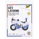 Folia Laternen Bastelset Polizeimotorrad + 2 LED-Lichter