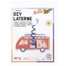 Folia Laternen Bastelset Feuerwehr + 2 LED-Lichter