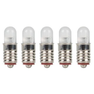 Faller 180229 - 5 LEDs E 5,5 für Beleuchtungssockel, kaltweiß