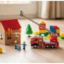 Feuerwehrauto mit Leiter 14cm mit Licht und Sound