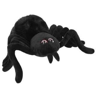 Plüsch-Spinne schwarz 20 cm Spinne Kuscheltier aus Polyester Adventure World