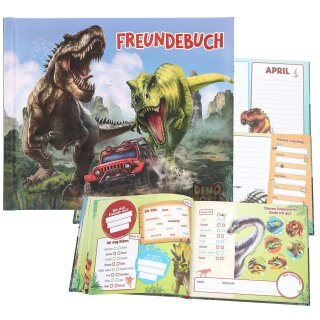 Dino World Freundebuch - Platz zum Eintragen auf 108 Innenseiten