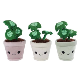 Plüsch Blume 1x Glücksklee 4 blättriges Kleeblatt - zufällige Auswahl