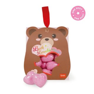 Legami Bath Bombs - Set mit 10 Herz Badekugeln - Teddy Bear