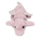 SNUKIS Plüschdrache rosa Stofftier - Kuscheltier mit Glitzerrand Augen