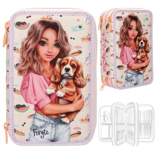 TOPModel Mäppchen mit Hunde-Motiv Sunny Dog 3-Fach gefüllt mit Stiften & Zubehör