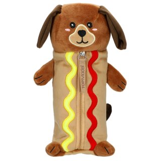 Hunde-Federmäppchen im Hot-Dog-Design – Softes Mäppchen mit Reißverschluss