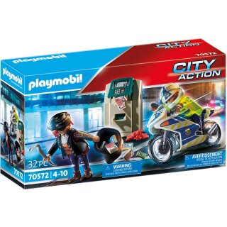 Playmobil 70572 - Polizei-Motorrad: Verfolgung des Geldräubers
