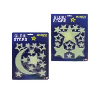 1x Sticker Sterne/Mond nachtleuchtend 13 Teile - zufällige Auswahl