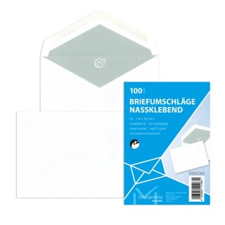 MAILMEDIA Briefumschlag ohne Fenster, C6, 75g/m², nassklebend, 100 Stück