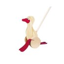 Goki Schiebetier Ente Holz natur/rot