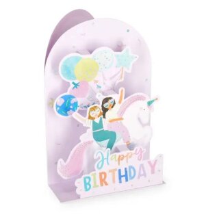 Legami Greeting Card - Geburtstagskarte - Pop-Up-Karte - Unicorn Einhorn