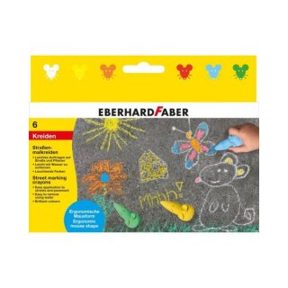 Eberhard Faber Straßenmalkreide in Mausform sortiert 6 Stück