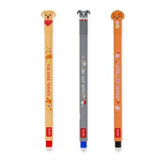 Legami Set mit 3 Löschbaren Gelstiften - Erasable Pen - Fur-ever Friends - Hunde-Sonderedtion 2026