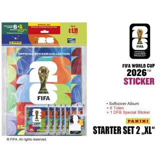 Panini FIFA World Cup 2026 Sticker Starter Set XL - Sammelalbum Softcover + 6 Tüten
