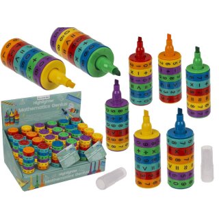 Mathe Textmarker Highlighter Mathematik-Genie, 10,5 cm - 1 Stück - zufällige Auswahl