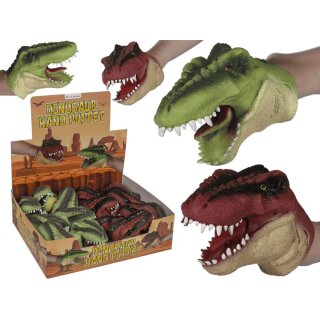 Dinosaurier Handpuppe aus Kunststoff, ca. 15 cm - 1 Stück - zufällige Auswahl