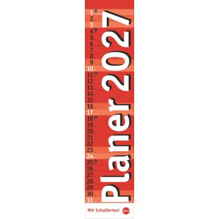 HEYE Langplaner, rot 2027 - Praktischer Streifenkalender - 11 x 49 cm