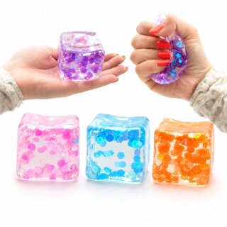Ice Cube - Sugar Eiswürfel - 1x Slow Rise Squishy mit Glitzer - zufällige Auswahl